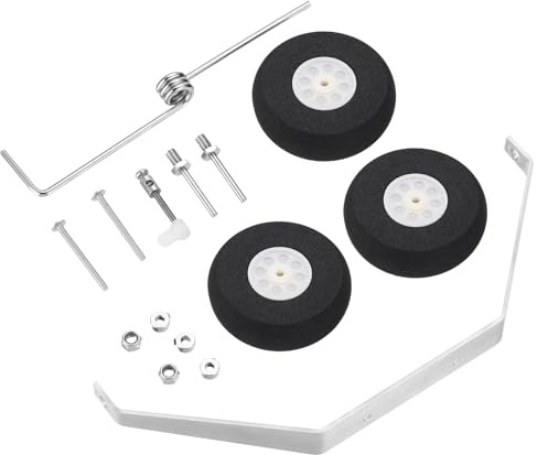 QUARKZMAN 1 Conjunto Aluminio Aterrizaje Engranaje Rueda Kit Bricolaje Piezas con Ruedas y Ejes para RC Avión Jet Reemplazo