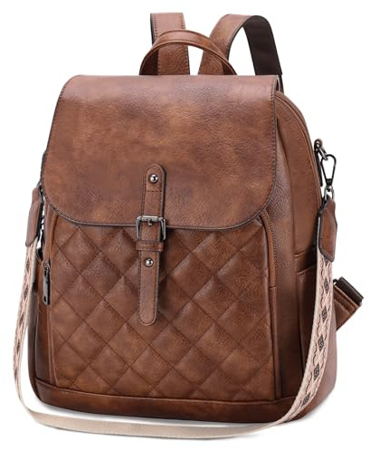 Chase Chic Rucksack Damen,11L Anti Diebstahl Leder Backpack Braun | Wasserdicht,Elegant,mit umstellbarem Schultergurt,2 in 1,für Pendeln Schule Arbeit Reise