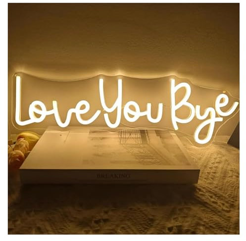 RONGCH Hanging Art Neon Signs Love You Bye Neon Signs for Wall Decor LED Lights USB Room Home Entryway Hallway Wall Decor 47.5cmx15cm