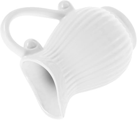 VOSAREA Pichet Décoratif Poignée Vase de Style Européen Rustique en Céramique Blanc pour Arrangement Floral DIY et Décoration de Bureau