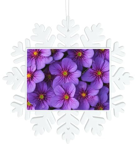 Lila Lilien-Blumen-Druck, Ornament für Weihnachtsbaum-Dekoration, mit Bild im Inneren, Projektionsanhänger, neue Heimdekoration für Weihnachten, Party, Gedenkgeschenk für Familie