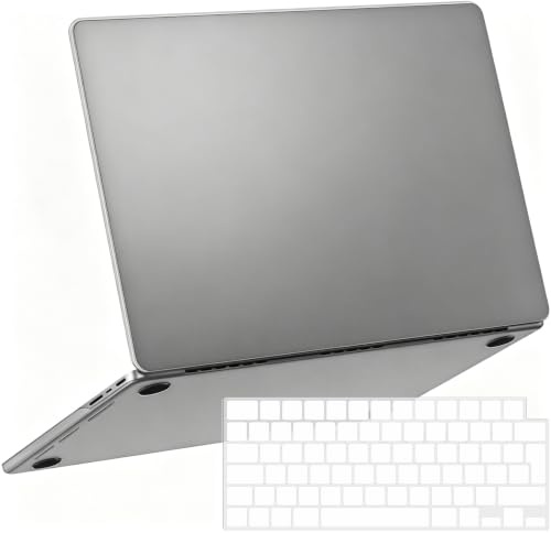 NPUOLS Custodia per MacBook Pro 16 M5 M4 M3 M2, Grigio Semitrasparente | Come il Colore Originale Cover per Mac Pro 16 A3186 A3403 A2991 A2780 A2485, 2026-2020 con Protezione Tastiera Versione UE