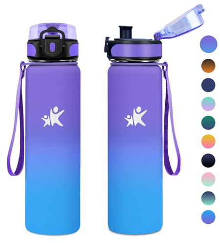 KollyKolla Trinkflasche 1L, Thermosflasche, Isolierflasche BPA-Frei, Doppelwandisolierung, Kalt&Warm, Wasserflasche für Kinder, Schule, Sport, Sprudel, Fitness, Outdoor, Camping, Yoga