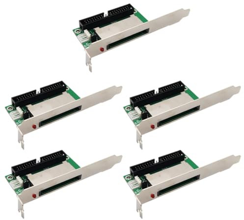 Steowsey Adaptador de tarjeta flash compacta IDE de 40 pines a adaptador IDE con soporte Pci panel trasero, 5 unidades