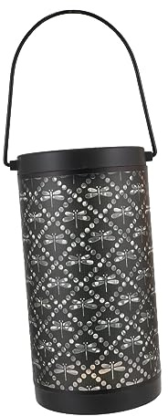 Operitacx Hollow Dragonfly Solar Lantern Durable Metal Outdoor Hanging Light for Garden Decoration Artistic Illumination Solar Powered Unique Fairy Tale Effect for Outdoor Spaces
