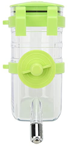 Naroote Distribuidor de Botellas de Agua Suspendida, Dispensador de Agua de Mascotas de 350 Ml, Bebida Antisostenible, Boquilla de Seguridad de Acero Inoxidable para Animales Pequeños (Blue)