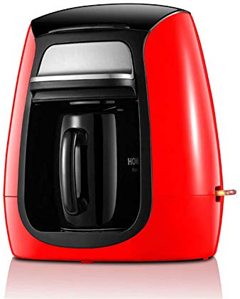 Machine à Café avec Moulinette de Lait, Machine à Café Filtre Ménage Machine à Thé Automatique Tasse Unique Bureau Frais Américain (Rouge) Intéressant, HUANGHAIQIU