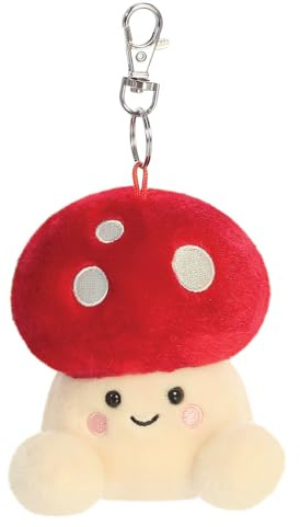 AURORA 34063, Palm Pals Amanita Svamp Clip-On, 10 cm, Mjuk Leksak, Röd & Beige
