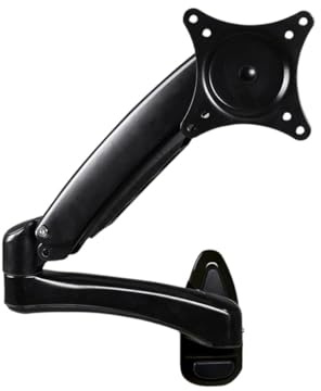 Single Monitor Arm Desk Mount, Mechanical Spring Long Arm Wall Mount For 12-27 Monitors Holds 7.7-16.5lbs White 2 Arm(Black,Two arm)