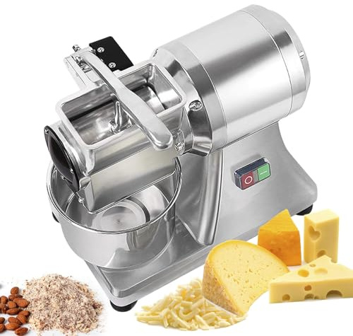 Râpe à fromage électrique professionnelle, 0,75 CV, 550 W, broyeur d'aliments robuste, for râper le fromage, les cacahuètes, le parmesan et la chapelure, robot culinaire professionnel