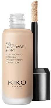 KIKO Milano Full Coverage 2-In-1 Foundation & Concealer 44 - NR10, 2-In-1-Foundation Mit Concealer, Hohe Deckkraft