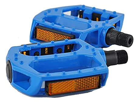 BlueSunshine Bike Pedals Set 9/16 for Mountain Bike, Aluminium Alloy Bearing Platform Pedals for BMX MTB Road Bicycle. Lightweight but Strong and Durable Alloy Flat Platform Pedals (Blue)