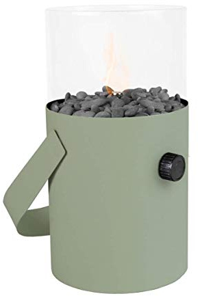 Cosiscoop oliv Ø16x30cm aus pulverbeschichtetem Metall, inkl. Glasaufsatz
