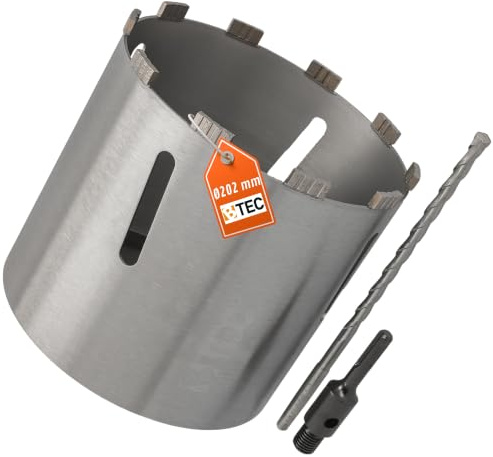 Diamant Bohrkrone SDS-plus Aufnahme und Zentrierbohrer Nutzlänge 180 mm Ø 202 mm Betonbohrkrone Kernbohrer
