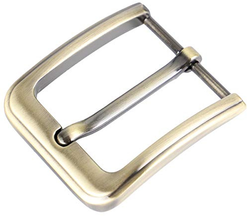 McFanBe 38–40 mm (1,5 tum) bältesspänne enkel spets fyrkantigt ersättningsspänne för män kvinnor bälte, Bronze02, L