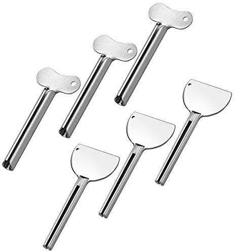 Demason 6 Stück Tubenauspresser, Tubenausdrücker Metall Tubenpresse für Zahnpasta Tubenschlüssel Tubenquetscher Tubenaufroller für Bad & Küche, Küchen Gadgets, Rostfreie Aluminiumlegierung