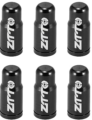 X AUTOHAUX 6pcs Aluminum Alloy Valve Caps French Type Valve Tire Dust Covers for Bicycle Mountain Bike Road Bike MTB Black