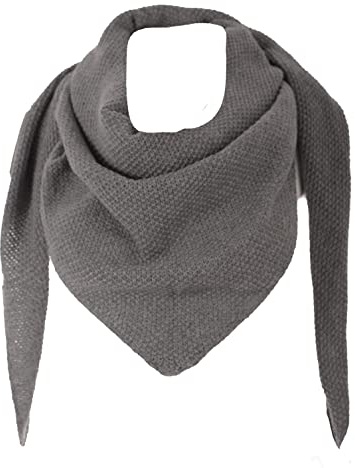 FASHION YOU WANT Damen XXL Strick Dreieck Schal mit Reiskorn Strickmuster in Unifarben, Schal, Leichtes Tuch