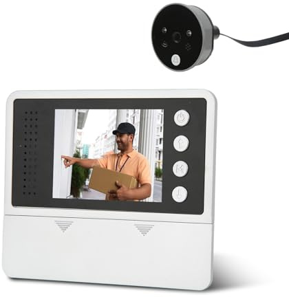Ring Dörrklocka Trådlös, Dörrklocka Kamera, Ring Dörrklocka Trådlös, LED Digital Dörrvisare med en 135° Vidvinkelkamera och Ett Större Synfält