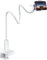 Lamicall Gooseneck Bed Phone Holder - [80 mm Clamp Base] Universal Flexible Lazy Arm for Desk, 360 Overhead Phone Mount Clip for iPhone 16 15 14 13 12 11 Series, Xs XR, Samsung, 4-7” Cellphone - White