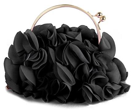Jywmsc Pochette Floreale da Donna Borsa da Sera con Fiore in Raso Borsa da Ballo per Feste