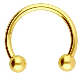 OTHER Piercing Nasenpiercing Hufeisen Septum Ohrpiercing Titan Lippenring Nase Lippe Ohrring Nostril Conch Daith Helix Rook Tragus Lobe Body Piercing Schmuck Piercings Gold 1,2 x 6 mm