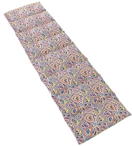 Bio-Bio Körnerkissen XXL 8-Kammer 75x20cm - Bio Füllung & Bio-Stoff Psychedelic Heart - Wärmekissen