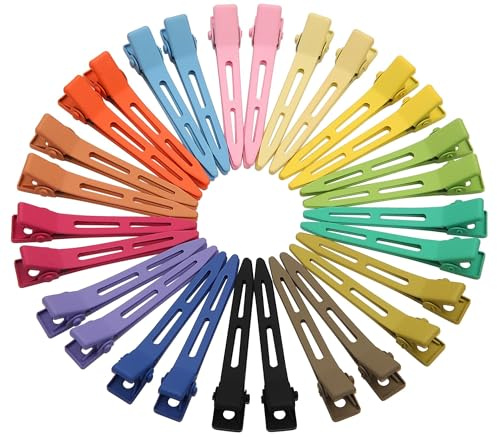 Mbsomnus 30 Pièces Pinces Cheveux Métal 5,5 cm Barrettes 15 Couleurs | Pinces Crocodile Alligator, Clips, Pince Cheveux Coiffeur, pour Femmes Filles, Coiffure, Maquillage