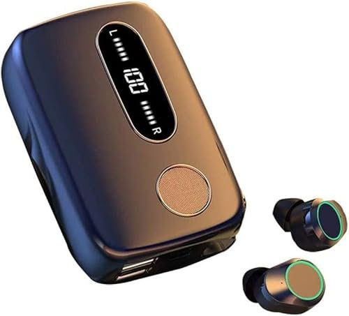 LEONYS Écouteurs sans Fil, écouteurs Bluetooth 5.1 avec boîtier de Charge Hi-FI Stéréo True Wireless Earbuds avec Mic Touch Control, avec LED Éclairage