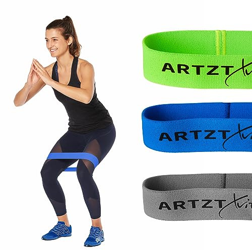 ARTZT vitality Loop Band Textil | Fitnessband aus weichem Stoff | Für Training von Armen, Beinen, Po und Bauch | 3 Stärken erhältlich | Made in Germany