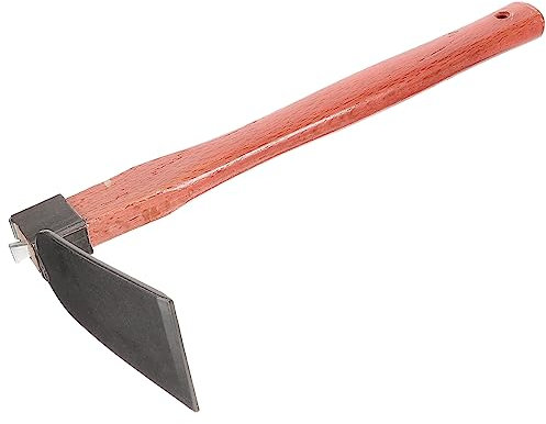 NOLITOY Houe de Jardinage en Acier Inoxydable Manche en Bois, Légère et Ergonomique, pour Désherber et Cultiver en Extérieur