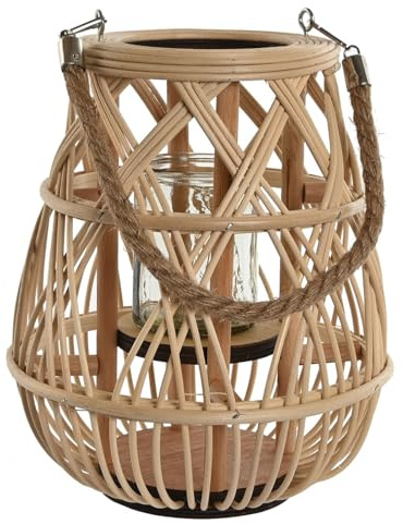 Farol portavela de Rattan Natural de Ø 23x23x29 cm (29 cm)