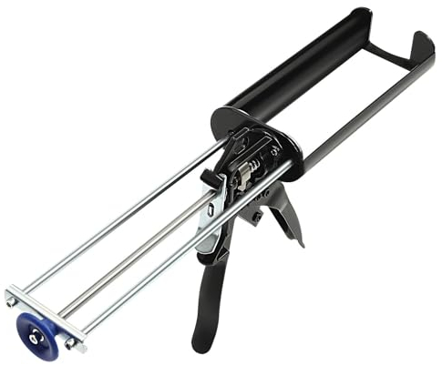 Kaichenyt Silikonspritze, Profi Doppelte Abdichtungspistole Ergonomische Kartuschenpistole mechanische Kartuschenpresse mit gummiertem Handgriff