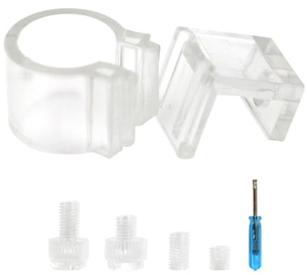 DONGKER Aquarium Wasser Rohr Schlauchhalter, Transparent Rohrklemmen-Befestigungs-Clips für Aquarien, Abnehmbare Aquarium Wasserrohr-Halterung mit Schrauben für Aquarium