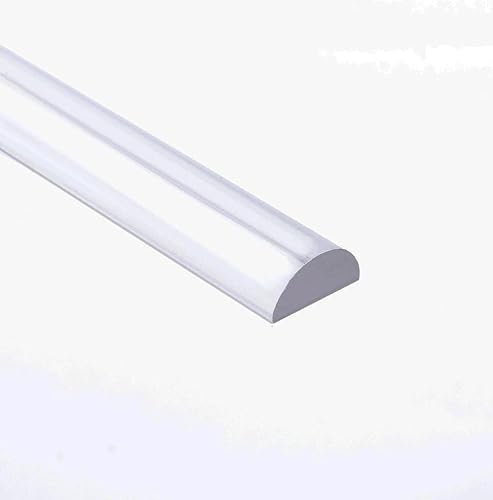 Dalrun Seuil de douche en acrylique transparent 0,95 x 0,95 cm (l x L) pour porte de douche sans cadre, barrière de douche transparente, 91,4 cm de long, demi-rond, peler et coller