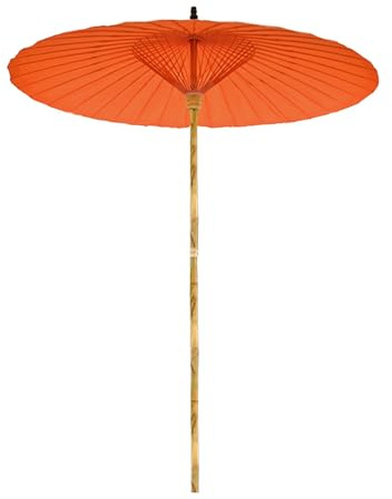 Shanghai-Sonnenschirm im chinesischen Stil, 200 cm, Gartenschirm aus Bambus, wasserdicht, UV-Schutz, rund Balkonschirm für Pool, Terrasse, Deck (Color : Orange, Size : 200cm/6.6ft)