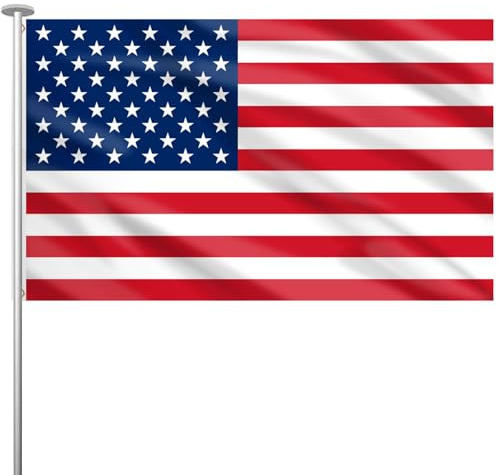Wentsent Bandera estadounidense de 5 x 3 pies, 150 x 90 cm, bandera de Estados Unidos con ojales de latón, bandera de Estados Unidos para decoraciones del 4 de julio, Día de los Caídos, Día de la