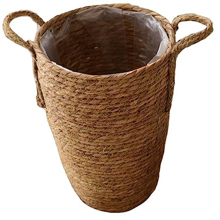 FUNOMOCYA Cesta Tejida Decorativa para Plantas y Flores Maceta de Multiusos para Decoración de Interior y Exterior Cesta de Almacenamiento Elegante y Práctica