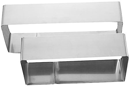 SECFOU 2stücke Edelstahl Mousse Ring Rechteckige Tortenform Backform Schneidehilfe Für Kuchen Desserts Einfache Reinigung Langlebig Für Mousse Käsekuchen Cookies