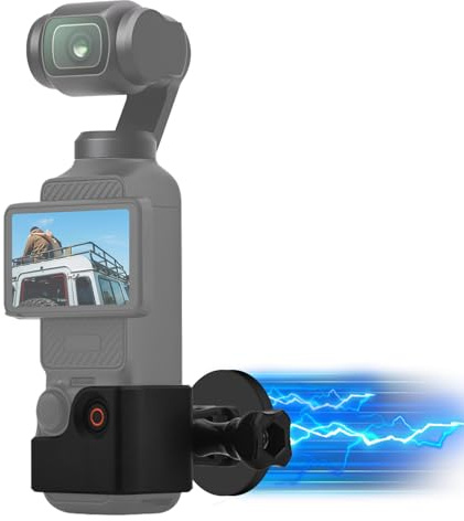 HAFOKO Magnetic Mount Bracket Holder Compatible for DJI Osmo Pocket 4/3 | Strong Magnetic Base Sticks Firmly to Metal Surfaces Including Cars, Railings and Refrigerators for Flexible Fixed Shooting