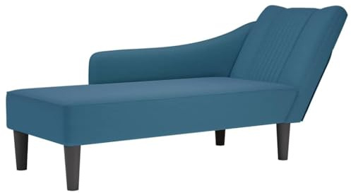 vidaXL Chaiselongue mit Rechter Armlehne Blau Samt