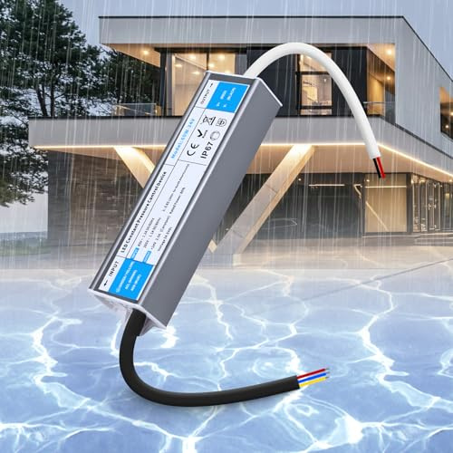 SUCIKORIO Impermeable LED Transformador 24V 60W 2,5A Exterior IP67 Fuente Alimentacion Constante Ultrafino LED Driver Controlador AC 220V a DC 24V Fuente de Alimentación de Bajo Voltaje para Tira LEDs | Transformador LED ultrafino 24 V CC 2,5 A 60 W inversor silencioso de bajo voltaje constante para iluminación LED