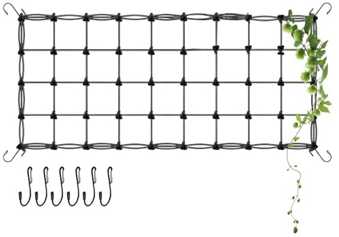 Pflanzenstütznetz - Wachsen Zelt Netz 120 * 240CM, Ranknetz für Pflanzen, Pflanzennetz mit Haken, Gewächshauszeltnetz, Stütznetz Gartennetz, Spaliernetz für Gartenarbeit Pflanzzelt Kletterpflanzen