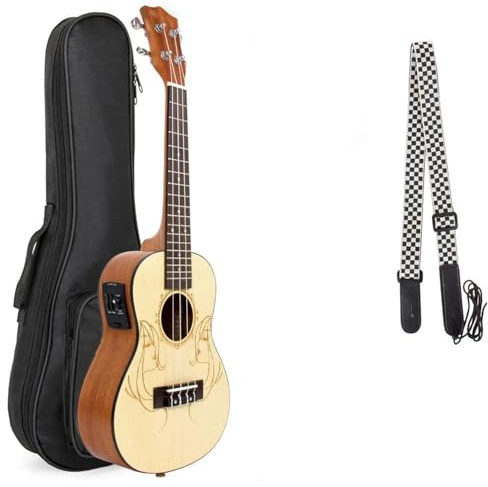 Ukulele Anfänger Akustische Elektrische Ukulele-Konzert 23 Zoll Elektrische Ukulele-Gitarre Mit Tasche Und Saiten Für Anfänger