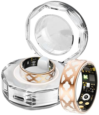 Anello intelligente per donne e uomini, anello fitness con cardiofrequenzimetro, anello per sonno, contapassi, contapassi, fitness tracker alla moda, fotocamera remota, anello smaltato oro rosa per