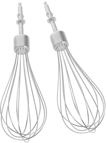SOLUSTRE Batteurs à Œufs en Acier Inoxydable 2pcs pour Mixeur Manuel, Accessoires Pratiques et Rapides, Fins Adaptés la Œufs pour Pâtisseries