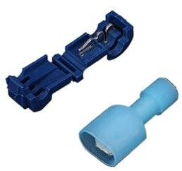 JEQGDLUI 10 Stück T-Stecker, Schnellverbinder, Drahtverbinder, Schnappverschluss, wasserdichte Crimp-Kabelklemme(Blue)