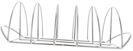 BAZEITFLOW Supporto per Costine in Acciaio Resistente Supporto Professionale per Affumicare Accessorio da Campeggio per Barbecue e Grigliate all Aperto