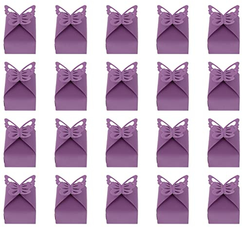 DINHEAROM 50Stücke Schmetterling Geschenkboxen Hochzeitscandy Verpackung Kleine Schachteln für für und Partys Hergestellt aus Hochwertigem Material