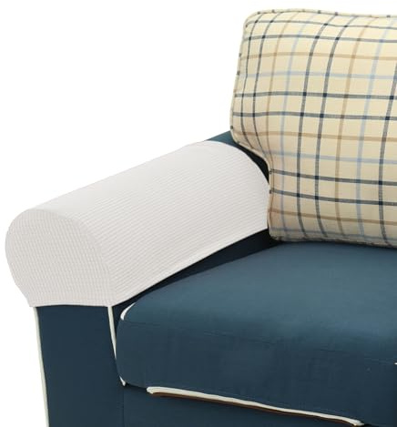 YANGAFJDUA 2-er Set Sofa Armlehnenbezüge, Sesselschoner Sesselauflage, Elastische Armlehnenschoner für Sessel, Weiche Armlehnenbezug für Sofa Abnehmbar Stretch Armlehnen Polster für Balkonmöbel,A
